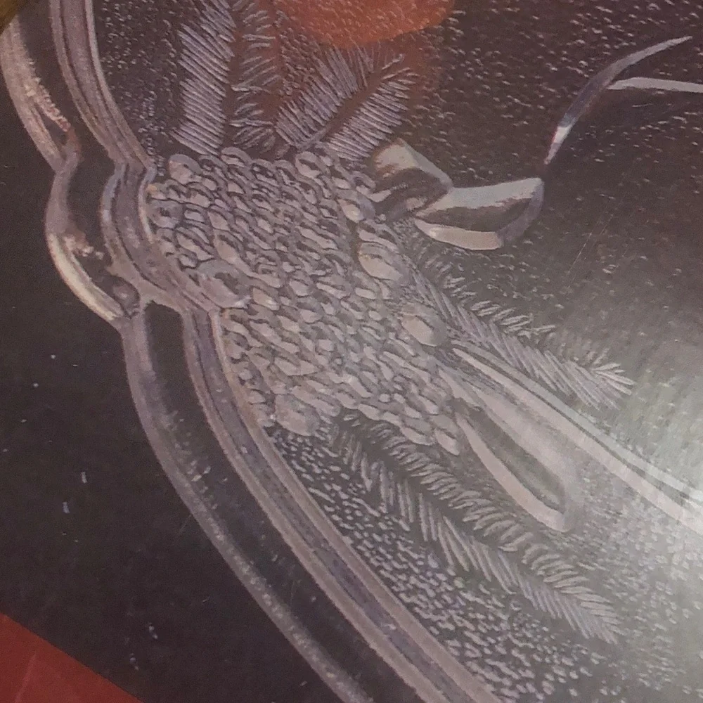 Flower Glass Platter by Gibson New In Box